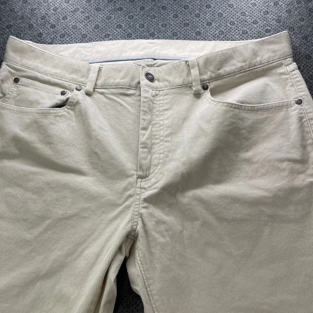 Bundle 2 Brooks Brothers Slim Fit Corduroy Pants Blue Cream Mens 38x30 Stretch